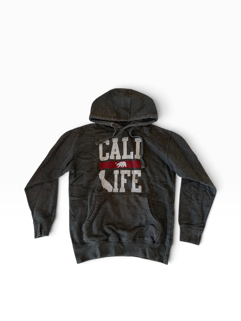 Cali Life Hoodie | Charcoal | One Size | California State Flag Graphic